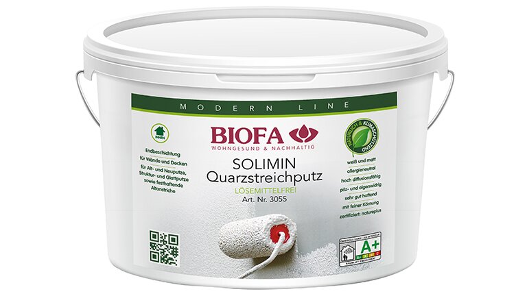 Weiße Dose, Quarzstreichputz, lösemittelfrei